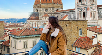 image of student in florence, italy
